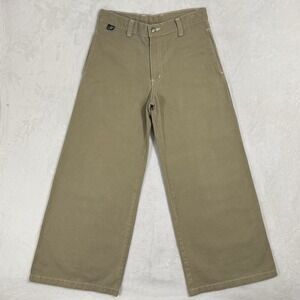 Vintage Kik Girl Baggy Wide Leg Skater Pants Size 7 Tan Rave Goth Grunge Y2K 90s